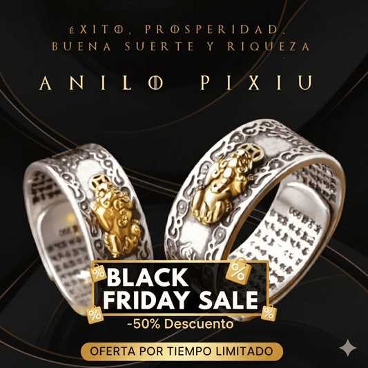 Anillo de la Prosperidad Pixiu – Amuleto Feng Shui (Tamaño Ajustable) ¡Oferta Black Friday!